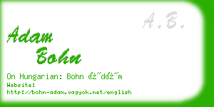 adam bohn business card